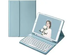 QIYIBOCASE Cute Keyboard Case for iPad Pro 11 2022 4th/3rd/2nd Generation,Round Keys Detachable Magnets Bluetooth Keyboard Case with Pencil Holder for Girly Women(Blue) QIYIBOCASE Cute Keyboard Case for iPad Pro 11 2022 4th/3rd/2nd Generation,Round Keys Detachable Magnets Bluetooth Keyboard Case with Pencil Holder for Girly Women(Blue)