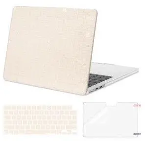 MOSISO Compatible with MacBook Air 13 inch Case 2025 2024 2023 2022 M4 A3240 M3 A3113 M2 A2681, Woven Grid PU Leather Coated Hard Shell&Keyboard Cover&Screen Film for MacBook Air 13.6 inch Case, Beige MOSISO Compatible with MacBook Air 13 inch Case 2025 2024 2023 2022 M4 A3240 M3 A3113 M2 A2681, Woven Grid PU Leather Coated Hard Shell&Keyboard Cover&Screen Film for MacBook Air 13.6 inch Case, Beige