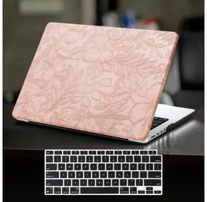 DTangLsm Compatible for MacBook Air 13 inch Case 2021 2020-2018 M1 A2337 A2179 A1932, Elegant Texture Leather Plastic Hard Shell Cover for MacBook Air 13.3 M1 Case+Keyboard Cover, Pink Embossed Floral DTangLsm Compatible for MacBook Air 13 inch Case 2021 2020-2018 M1 A2337 A2179 A1932, Elegant Texture Leather Plastic Hard Shell Cover for MacBook Air 13.3 M1 Case+Keyboard Cover, Pink Embossed Floral