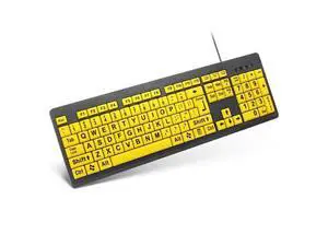 XDL-POWER Large Print Computer Keyboard,Wired USB Keyboard High Contrast Big Print Letter with Yellow Keys High Contrast Yellow Keyboard Makes Type Easy XDL-POWER Large Print Computer Keyboard,Wired USB Keyboard High Contrast Big Print Letter with Yellow Keys High Contrast Yellow Keyboard Makes Type Easy