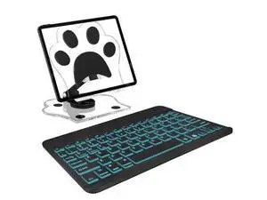 TopPerfekt for Bluetooth Keyboard, Cute Tablet Stand Adjustable & Foldable, 7-Color Wireless Rechargeable Keyboard for iPad, iPad Pro/Mini/Air Samsung Xiaomi Tablets, etc - Black TopPerfekt for Bluetooth Keyboard, Cute Tablet Stand Adjustable & Foldable, 7-Color Wireless Rechargeable Keyboard for iPad, iPad Pro/Mini/Air Samsung Xiaomi Tablets, etc - Black