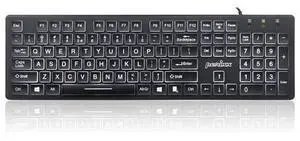 Perixx PERIBOARD-317 Wired Backlit USB Keyboard, Big Print Letter with White Illuminated LED, US English Layout,Black Perixx PERIBOARD-317 Wired Backlit USB Keyboard, Big Print Letter with White Illuminated LED, US English Layout,Black