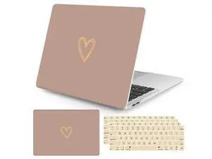 Seorsok Compatible with MacBook Air 13 Inch Case 2020 2019 2018 Release A1932 A2179 M1 A2337 Touch ID, Gold&Cute Heart Pattern Plastic Hard Shell Case with Keyboard Cover,Brown Seorsok Compatible with MacBook Air 13 Inch Case 2020 2019 2018 Release A1932 A2179 M1 A2337 Touch ID, Gold&Cute Heart Pattern Plastic Hard Shell Case with Keyboard Cover,Brown