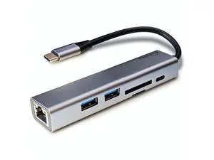 USB-C Ethernet Adapter with 100W Charging Port & Multiport Hub - Gigabit Ethernet Adapter, 5GB USB 3.0, SD/FT for Laptops, MacBooks, Chromebooks & More USB-C Ethernet Adapter with 100W Charging Port & Multiport Hub - Gigabit Ethernet Adapter, 5GB USB 3.0, SD/FT for Laptops, MacBooks, Chromebooks & More