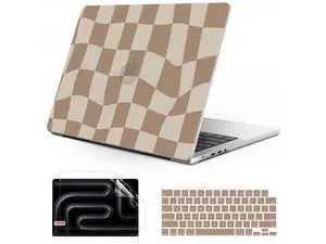 Anban Compatible with MacBook Pro 14 inch Case 2025-2021 M5 M4 M3 M2 M1 A3434 A3112 A3185 A3401 A2918 A2992 A2779 A2442, Plastic Hard Shell Case+Keyboard Cover+Screen Protector, Brown Checkered Anban Compatible with MacBook Pro 14 inch Case 2025-2021 M5 M4 M3 M2 M1 A3434 A3112 A3185 A3401 A2918 A2992 A2779 A2442, Plastic Hard Shell Case+Keyboard Cover+Screen Protector, Brown Checkered
