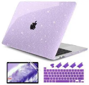 DONGKE for MacBook Pro 13 inch Case 2023 2022 2021 2020 Release Model A2338 M2/M1 A2289 A2251 with Touch Bar & Touch ID, Glitter Bling Plastic Hard Shell Case & Keyboard Cover, Star Purple DONGKE for MacBook Pro 13 inch Case 2023 2022 2021 2020 Release Model A2338 M2/M1 A2289 A2251 with Touch Bar & Touch ID, Glitter Bling Plastic Hard Shell Case & Keyboard Cover, Star Purple