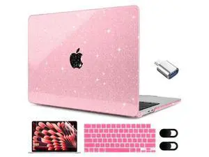MEEgoodo Glitter Case for M4/M3/M2 MacBook Air 15 inch Case 2025 2024 2023, Fit Model (A3241/A3114/A2941), Laptop Shell with Keyboard Cover&Camera Cover&OTG Adapter& Screen Protector, Glitter Pink MEEgoodo Glitter Case for M4/M3/M2 MacBook Air 15 inch Case 2025 2024 2023, Fit Model (A3241/A3114/A2941), Laptop Shell with Keyboard Cover&Camera Cover&OTG Adapter& Screen Protector, Glitter Pink