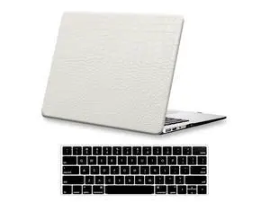 KEROM Compatible with Crocodile MacBook Air 13 inch Case 2021 2020 2019 2018 M1 A2337 A2179 A1932, Textured Elegant Luxury Aligator Skin Snakeskin PU Leather Hard Shell & Keyboard Cover, White KEROM Compatible with Crocodile MacBook Air 13 inch Case 2021 2020 2019 2018 M1 A2337 A2179 A1932, Textured Elegant Luxury Aligator Skin Snakeskin PU Leather Hard Shell & Keyboard Cover, White