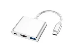Tianle USB C to HDMI Adapter, Type C to HDMI 4K, USB 3.0 Port, USB C Charging Port Converter Adapter Compatible with MacBook, iPad Pro, Surface, Silver Tianle USB C to HDMI Adapter, Type C to HDMI 4K, USB 3.0 Port, USB C Charging Port Converter Adapter Compatible with MacBook, iPad Pro, Surface, Silver
