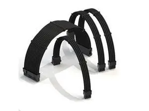 LINKUP - AVA 30cm PSU Cable Extension Sleeved Custom Mod GPU PC Braided w/Comb Kit ^^ 1 x 24 P (20+4) ^^ 1 x 8 P (4+4) CPU ^^ 2 x 8 P (6+2) GPU Set ^^ 300mm - Black LINKUP - AVA 30cm PSU Cable Extension Sleeved Custom Mod GPU PC Braided w/Comb Kit ^^ 1 x 24 P (20+4) ^^ 1 x 8 P (4+4) CPU ^^ 2 x 8 P (6+2) GPU Set ^^ 300mm - Black