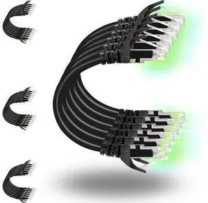 Rapink Patch Cables Cat6 1ft (24 Pack), Ethernet Patch Cable 10G, Cat 6 Patch Cable for Patch Panel to Switch, Flexiable Cat 6 Ethernet Cable with Gold Plated Black Rapink Patch Cables Cat6 1ft (24 Pack), Ethernet Patch Cable 10G, Cat 6 Patch Cable for Patch Panel to Switch, Flexiable Cat 6 Ethernet Cable with Gold Plated Black