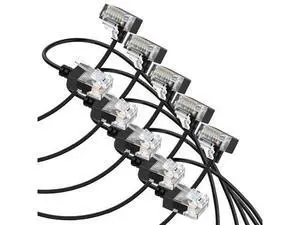 Thzzhnno Cat6A Ethernet Cable 90 Degree Up Angled 10FT 5 Pack, Flexible Slim & Ultra Thin Cat6 Rj45 Ethernet Patch LAN Cord up to High Speed 10Gbps 550MHz for PC, Router, Printer, Modem (Black) Thzzhnno Cat6A Ethernet Cable 90 Degree Up Angled 10FT 5 Pack, Flexible Slim & Ultra Thin Cat6 Rj45 Ethernet Patch LAN Cord up to High Speed 10Gbps 550MHz for PC, Router, Printer, Modem (Black)