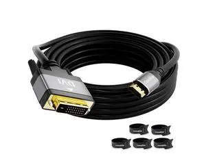 HDMI to DVI Cable 25FT, Bi-Directional DVI to HDMI Male to Male Cord, HDMI A to DVI-D Adapter, Gold-plated Connectors, Aluminum Shells, 1080P, for Computer, Monitor, Projector, Raspberry Pi, Xbox, PS3 HDMI to DVI Cable 25FT, Bi-Directional DVI to HDMI Male to Male Cord, HDMI A to DVI-D Adapter, Gold-plated Connectors, Aluminum Shells, 1080P, for Computer, Monitor, Projector, Raspberry Pi, Xbox, PS3