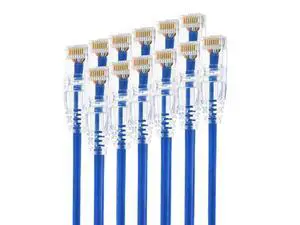 SMITON 1ft - Cat6A Ethernet Cable 12-Pack, Slim Network Patch Cable, 28AWG Pure Bare Copper, Gold-Plated Contacts, High-Speed RJ45 Cable for Network Cabinet, Server, Router, Modem, Gaming, Office SMITON 1ft - Cat6A Ethernet Cable 12-Pack, Slim Network Patch Cable, 28AWG Pure Bare Copper, Gold-Plated Contacts, High-Speed RJ45 Cable for Network Cabinet, Server, Router, Modem, Gaming, Office