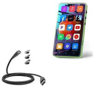 BoxWave Cable Compatible with MYMAHDI MP3 Player (4 in) - MagnetoSnap PD AllCharge Cable (100W), Magnet Charging Braided USB Type-C Micro - Jet Black BoxWave Cable Compatible with MYMAHDI MP3 Player (4 in) - MagnetoSnap PD AllCharge Cable (100W), Magnet Charging Braided USB Type-C Micro - Jet Black