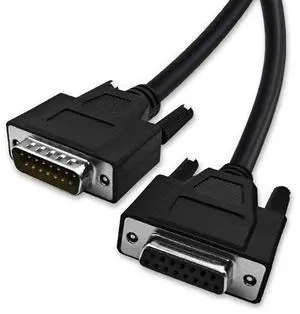 XANHAM 16 Feet(5 Meter) DB15 15 Pin Two Row Straight Through Serial Extension Cable, Double Shielded(Metal Braiding&AL-foil), Female to Male, Black, SC910S09FM XANHAM 16 Feet(5 Meter) DB15 15 Pin Two Row Straight Through Serial Extension Cable, Double Shielded(Metal Braiding&AL-foil), Female to Male, Black, SC910S09FM