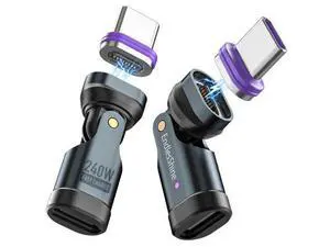 EndlesShine Magnetic USB Type-C Adapter 16PIN Anti-Arc 540 Rotating Swivel Connector Stable PD240W Fast Quick Charging 480mbps Data sync EndlesShine Magnetic USB Type-C Adapter 16PIN Anti-Arc 540 Rotating Swivel Connector Stable PD240W Fast Quick Charging 480mbps Data sync