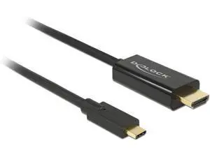 Delock Cable DP Old Fashion 4 K 30Hz USB Type C Male > HDMI Male 1 m Black Delock Cable DP Old Fashion 4 K 30Hz USB Type C Male > HDMI Male 1 m Black