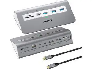 USB C Laptop Docking Station Dual Monitor, 14 in1 USB Hub Multiport Adapter with Dual 4K HDMI+DP, 10Gbps USB A/C 3.1 and 2 USB 3.0,100W PD, 3.9 ft Cable, Laptop Dock for Dell/HP/Windows/Mac USB C Laptop Docking Station Dual Monitor, 14 in1 USB Hub Multiport Adapter with Dual 4K HDMI+DP, 10Gbps USB A/C 3.1 and 2 USB 3.0,100W PD, 3.9 ft Cable, Laptop Dock for Dell/HP/Windows/Mac