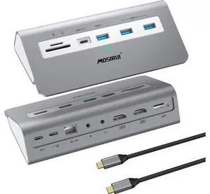 USB C Laptop Docking Station Dual Monitor,Mosirui 14 in1 USB Hub Multiport Adapter with Dual 4K HDMI+DP, 10Gbps USB A/C 3.1 and 2 USB 3.0,100W PD, 3.9 ft Cable, Laptop Dock for Dell/HP/Windows/Mac USB C Laptop Docking Station Dual Monitor,Mosirui 14 in1 USB Hub Multiport Adapter with Dual 4K HDMI+DP, 10Gbps USB A/C 3.1 and 2 USB 3.0,100W PD, 3.9 ft Cable, Laptop Dock for Dell/HP/Windows/Mac
