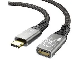240W USB4 8K Cable 4 Compatible 90 Degree USB 4 t2y>pe-c Male to Female Extension Cable(180 Degree 80CM) 240W USB4 8K Cable 4 Compatible 90 Degree USB 4 t2y>pe-c Male to Female Extension Cable(180 Degree 80CM)