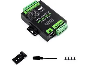 Industrial Isolated 4-Ch RS485 to RJ45 Ethernet Serial Server Adapter Support Modbus Gateway/MQTT/JSON Bi-Directional Transparent Transmission ETH to RS485 Rail-Mount Serial Module PoE Ethernet Port Industrial Isolated 4-Ch RS485 to RJ45 Ethernet Serial Server Adapter Support Modbus Gateway/MQTT/JSON Bi-Directional Transparent Transmission ETH to RS485 Rail-Mount Serial Module PoE Ethernet Port