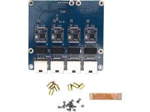 PCIe to 4 Port 2.5G Ethernet Expansion Board, High Speed Network Adapter, with Realtek RTL8156 Chipset, for Ras Pi 5, Stable Data Transfer PCIe to 4 Port 2.5G Ethernet Expansion Board, High Speed Network Adapter, with Realtek RTL8156 Chipset, for Ras Pi 5, Stable Data Transfer