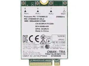 DW5821E 3G/4G/5G Card, Network Adapter Card, for PCI Express M.2 Specification 3042 Type Key.B Slot, for PC, Laptops DW5821E 3G/4G/5G Card, Network Adapter Card, for PCI Express M.2 Specification 3042 Type Key.B Slot, for PC, Laptops