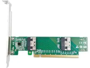 PCIe 4.0 x16 to Dual SlimSAS 8i Adapter - 4 NVMe SSD Support, U.2 Compatible, SFF-9402 Standard PCIe 4.0 x16 to Dual SlimSAS 8i Adapter - 4 NVMe SSD Support, U.2 Compatible, SFF-9402 Standard