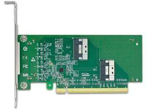 DACNEL PCIe 4.0 x16 to Dual SFF-8654 8i Adapter Card, 2-Port SlimSAS, NVMe SSD Compatible DACNEL PCIe 4.0 x16 to Dual SFF-8654 8i Adapter Card, 2-Port SlimSAS, NVMe SSD Compatible