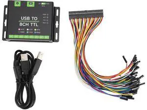 Industrial USB to 8CH TTL UART Converter, Multiple System Compatibility, Tier Conversion Circuit, TVS, Aluminum Alloy Case, with Self Recovery and Diode Industrial USB to 8CH TTL UART Converter, Multiple System Compatibility, Tier Conversion Circuit, TVS, Aluminum Alloy Case, with Self Recovery and Diode