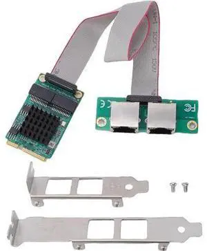 CCYLEZ Mini PCIe Gigabit Ethernet Adapter, Dual Port RJ45 Network Card for Industrial PCs with I350 Controller CCYLEZ Mini PCIe Gigabit Ethernet Adapter, Dual Port RJ45 Network Card for Industrial PCs with I350 Controller