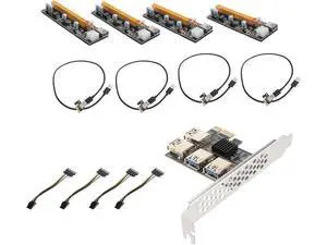 PCI-E Adapter Card USB Riser Extension Port PCI-E to USB Expansion for Mining Computers Reliable Data Transfer Performance Compatible with Desktop Motherboards PCI-E Adapter Card USB Riser Extension Port PCI-E to USB Expansion for Mining Computers Reliable Data Transfer Performance Compatible with Desktop Motherboards