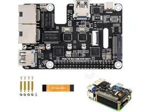 PCIe to USB 3.2 Gen1 /2.5G ETH/M.2 NVMe Adapter Compatible with Raspberry Pi 5, Supports 2230/2242/2260/2280 NVMe M.2 Solid State Drive,Dual 2.5G Ethernet Ports &Dual USB 3.2 Ports & M.2 NVMe Slot PCIe to USB 3.2 Gen1 /2.5G ETH/M.2 NVMe Adapter Compatible with Raspberry Pi 5, Supports 2230/2242/2260/2280 NVMe M.2 Solid State Drive,Dual 2.5G Ethernet Ports &Dual USB 3.2 Ports & M.2 NVMe Slot