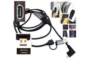 2in1 USB to MI NI HDMI-Compatible Video Capture Card Live Streaming Cable(2m Micro 2) 2in1 USB to MI NI HDMI-Compatible Video Capture Card Live Streaming Cable(2m Micro 2)