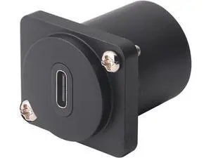 USB USBC Type C Typec Female to Female F-F Panel Mount Extention Round Metal Adapter(Black) USB USBC Type C Typec Female to Female F-F Panel Mount Extention Round Metal Adapter(Black)