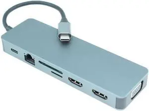 MyCableMart USB 3 Type C Docking Station/Hub w/2 HDMI 4K, VGA, PD and 4 Ports MyCableMart USB 3 Type C Docking Station/Hub w/2 HDMI 4K, VGA, PD and 4 Ports