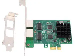 Yunseity Network Card, Dual RJ45 Port 10 100 1000Mbps Gigabit Wired Ethernet Adapter with Gold Plated Connectors and Heatsink, for Desktop PC Yunseity Network Card, Dual RJ45 Port 10 100 1000Mbps Gigabit Wired Ethernet Adapter with Gold Plated Connectors and Heatsink, for Desktop PC