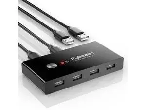 USB Sharing Switch, Two Computers Share Keyboard, Mouse, USB Disk and Printer, 2 Input and 4 Output Key Switch USB Sharing Switch, Two Computers Share Keyboard, Mouse, USB Disk and Printer, 2 Input and 4 Output Key Switch