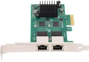 Gigabit Network Card Dual RJ45 Ports 10/100/1000Mbps PCIe Ethernet Adapter, Gold Plated Connector with Heatsink for Desktop PC, Wired High Speed Network Card for Gaming Server Gigabit Network Card Dual RJ45 Ports 10/100/1000Mbps PCIe Ethernet Adapter, Gold Plated Connector with Heatsink for Desktop PC, Wired High Speed Network Card for Gaming Server