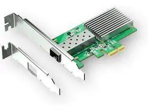 10Gb SFP+ PCIe 4.0 x1 Network Card 10GbE LAN NIC Adapter | RTL8127AF chip, aluminum heatsink, full-height and low-profile brackets for PC, NAS, Win, Linux, servers 10Gb SFP+ PCIe 4.0 x1 Network Card 10GbE LAN NIC Adapter | RTL8127AF chip, aluminum heatsink, full-height and low-profile brackets for PC, NAS, Win, Linux, servers
