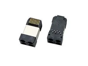 RJ45 Network Connector Modular Plug, cat.5e 8-Pin Ethernet Plug with Gold-Plated Contacts, Black Housing for PCB 10PCS per Bag RJ45 Network Connector Modular Plug, cat.5e 8-Pin Ethernet Plug with Gold-Plated Contacts, Black Housing for PCB 10PCS per Bag