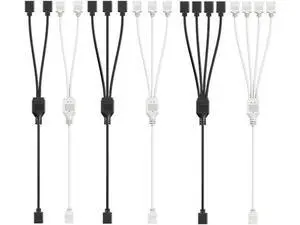 ARGB Multi Splitter 5V 3PIN Connector 1 to 2/3/4 Chassis Fan Splitter Synchronization Tensile(1 to 2,White) ARGB Multi Splitter 5V 3PIN Connector 1 to 2/3/4 Chassis Fan Splitter Synchronization Tensile(1 to 2,White)