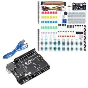 ELEGOO UNO R3 Controller Board and 235-Piece Parts Kit Bundle for STEM ELEGOO UNO R3 Controller Board and 235-Piece Parts Kit Bundle for STEM