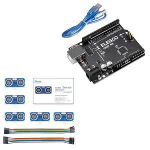 ELEGOO UNO R3 CH340C Board and 5PCS Ultrasonic Sensors, for Sensors, Smart Devices, Robotics, STEM Learning and DIY Electronics ELEGOO UNO R3 CH340C Board and 5PCS Ultrasonic Sensors, for Sensors, Smart Devices, Robotics, STEM Learning and DIY Electronics