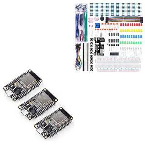 ELEGOO Upgraded Electronics Kit and 3PCS ESP-32 Boards, for STEM Learning, Electronics Practice and DIY Maker Projects ELEGOO Upgraded Electronics Kit and 3PCS ESP-32 Boards, for STEM Learning, Electronics Practice and DIY Maker Projects