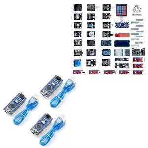 ELEGOO Pre-Soldered Nano Board and Sensor Kit Bundle for STEM Projects ELEGOO Pre-Soldered Nano Board and Sensor Kit Bundle for STEM Projects