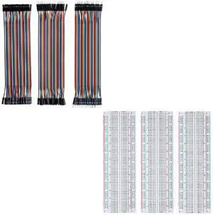 120pcs Multicolored Dupont Wire & 3pcs Breadboard 830 Point 120pcs Multicolored Dupont Wire & 3pcs Breadboard 830 Point