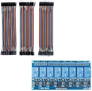 120pcs Multicolored Dupont Wire & 8 Channel DC 5V Relay Module 120pcs Multicolored Dupont Wire & 8 Channel DC 5V Relay Module