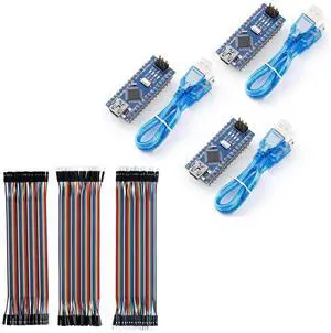 3PCS Nano Boards and 120pcs Dupont Wires Bundle, for Breadboard Circuits, Prototyping, STEM Labs and Electronics Practice 3PCS Nano Boards and 120pcs Dupont Wires Bundle, for Breadboard Circuits, Prototyping, STEM Labs and Electronics Practice